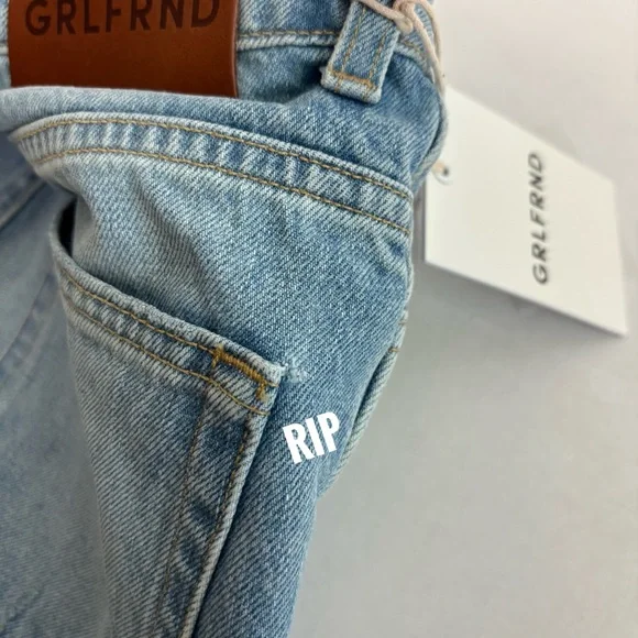 GRLFRND Sara Super High Rise Straight Jeans in La Brea Ave Size 27 Straight Leg